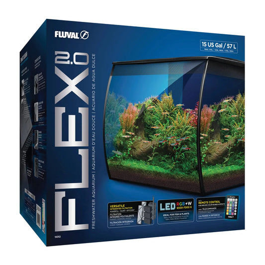 Fluval Flex 2.0 15 gallon black aquarium kit