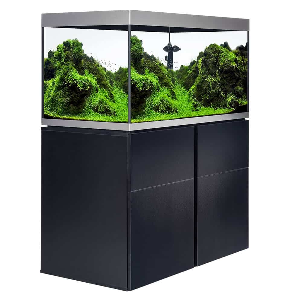 Fluval Siena 88 gallon aquarium and matching cabinet set with modern design for freshwater or planted aquarium displays