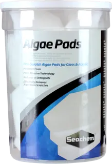 Seachem Algae Pads 18 Pack aquarium cleaning pads for removing algae and biofilm from glass and acrylic freshwater, saltwater, reef, and planted tanks.