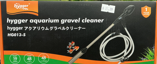 Hygger HG013-S Manual Aquarium Gravel Cleaner – compact hand-pump siphon tool for gravel vacuuming, sand washing, and water changes