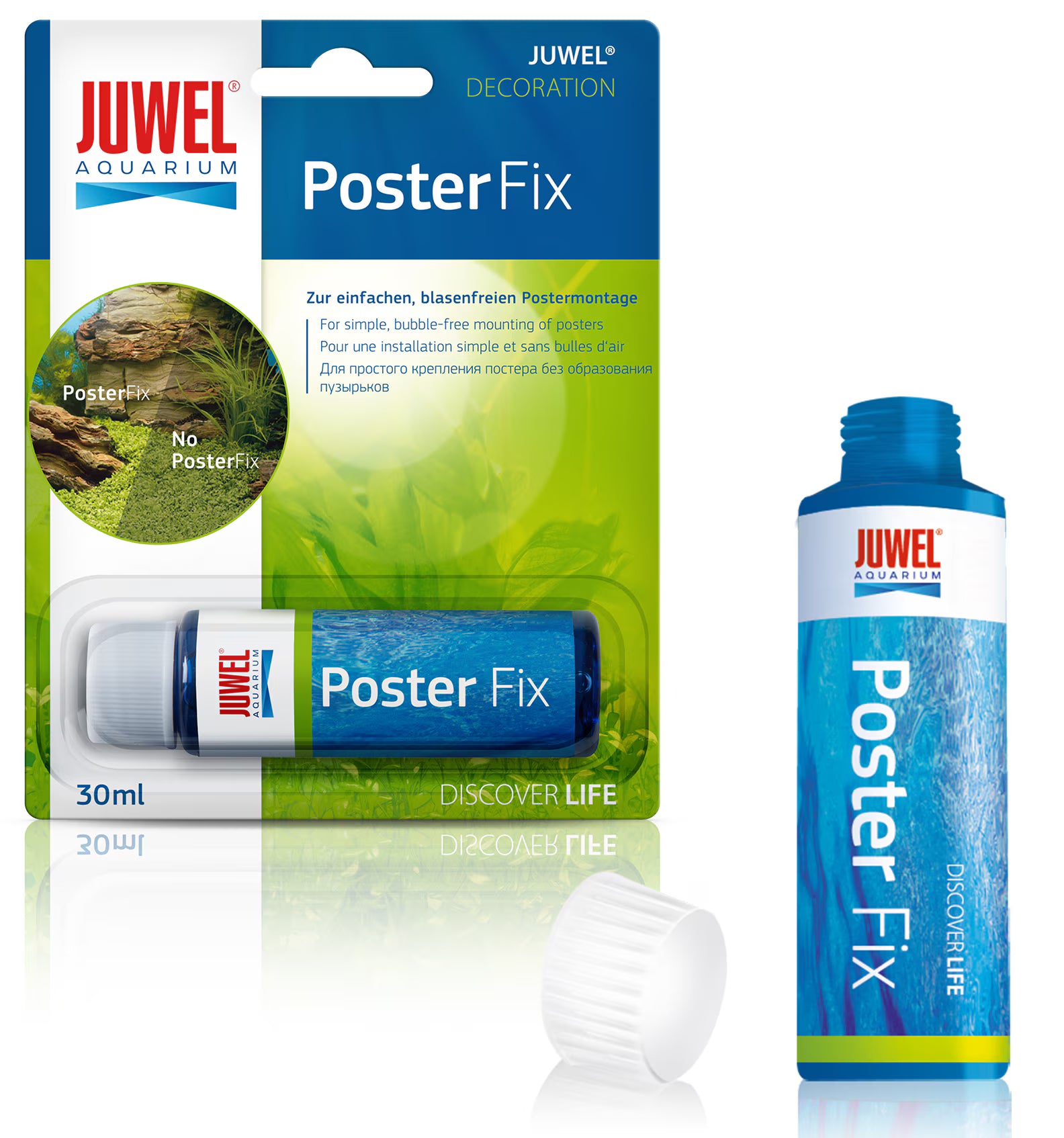 Juwel PosterFix clear adhesive gel for applying aquarium background posters without bubbles