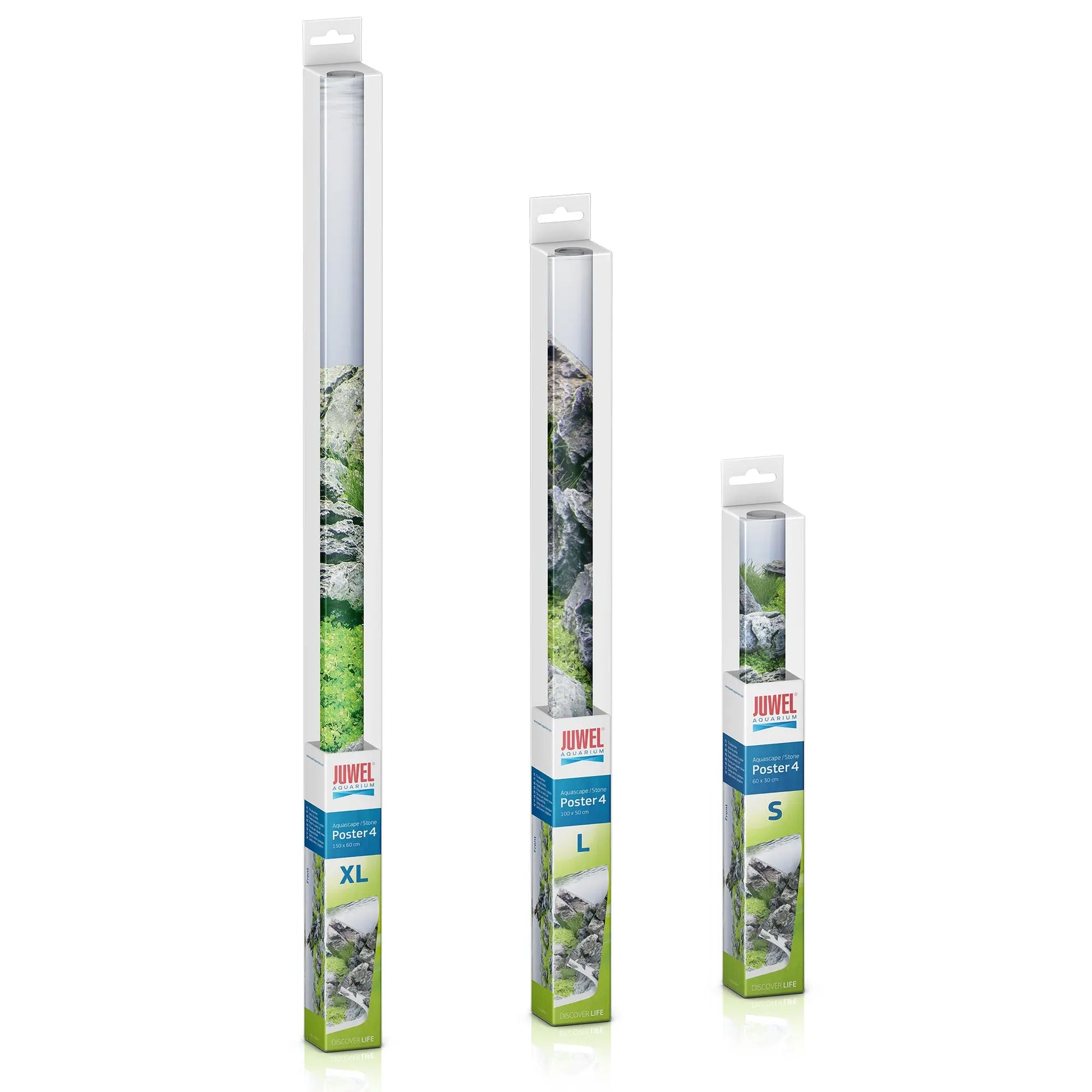 Juwel Poster 4 L – double-sided aquarium background with realistic rock wall and bright blue design for large tanks