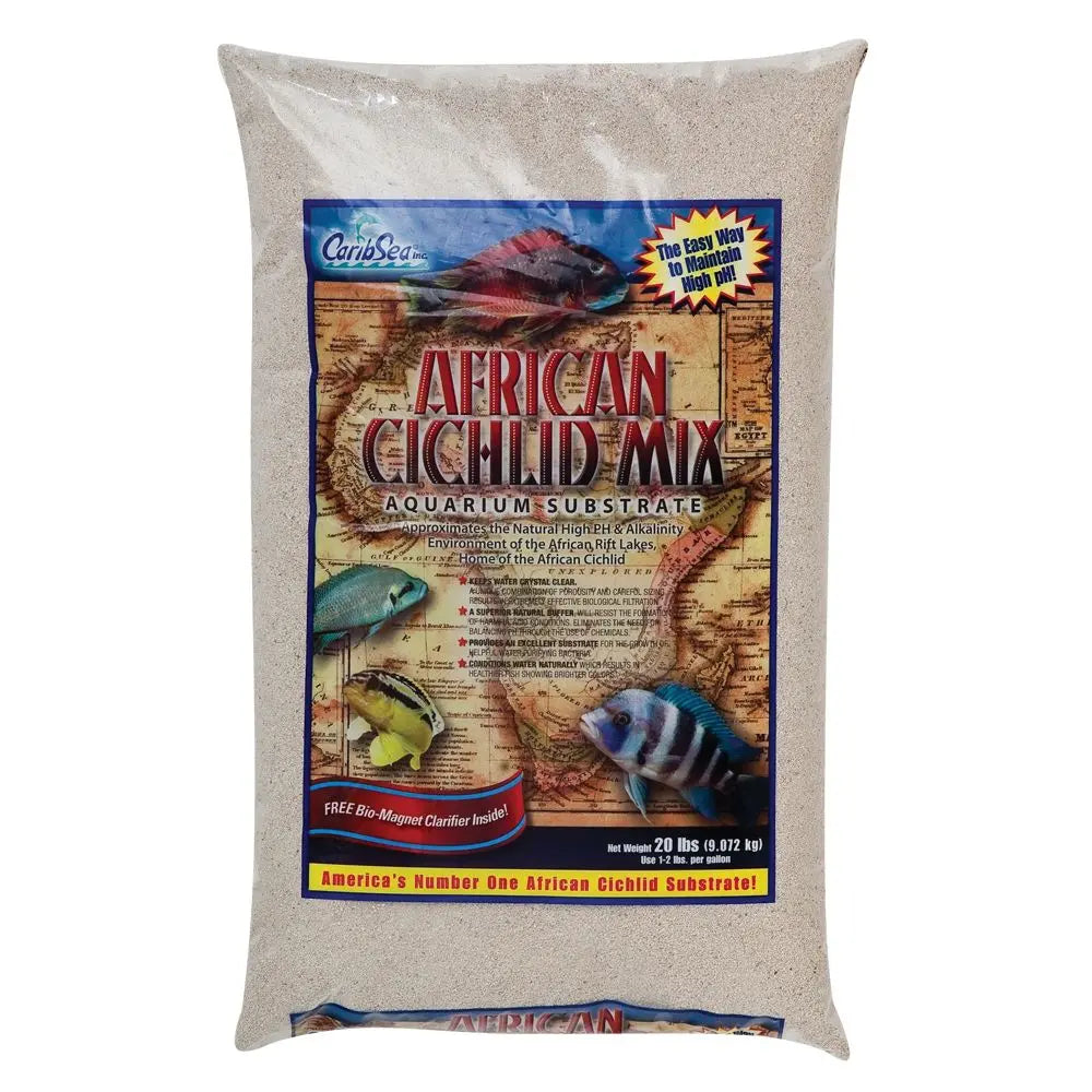 CaribSea African Cichlid Sahara Sand 20 lb aquarium substrate for Mbuna, Peacock cichlids, Haps, and Rift Lake aquariums.