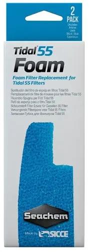 “Seachem Tidal 55 Foam (2 Pack) – replacement sponge pads for mechanical and biological filtration in Seachem Tidal 55 Power Filters.”