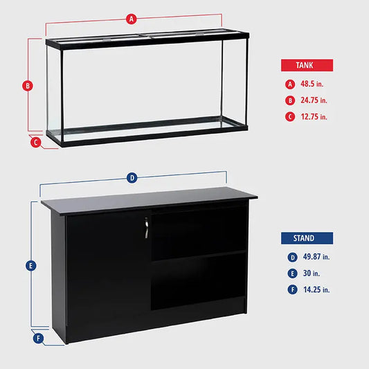 Marineland 60 Gallon Ensemble aquarium and stand set for freshwater fish tanks