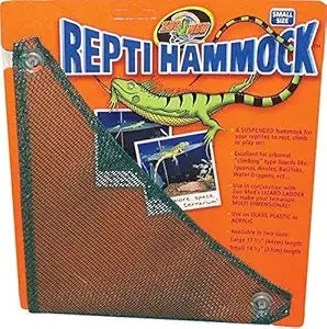 Zoo Med Repti Hammock Small (14 inch) – nylon mesh hammock with suction cups for geckos, anoles, and juvenile reptiles.