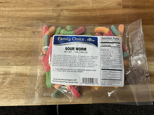 Rucker’s Sour Worms 7 oz