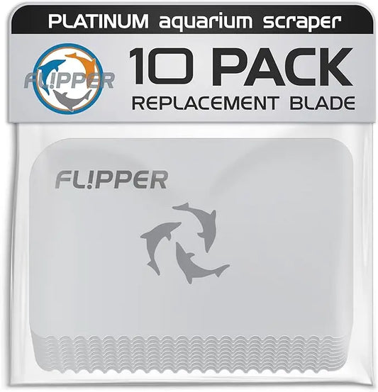 Flipper Replacement Blades – stainless steel and plastic blade refills for Flipper Nano, Standard, and Max aquarium cleaners.