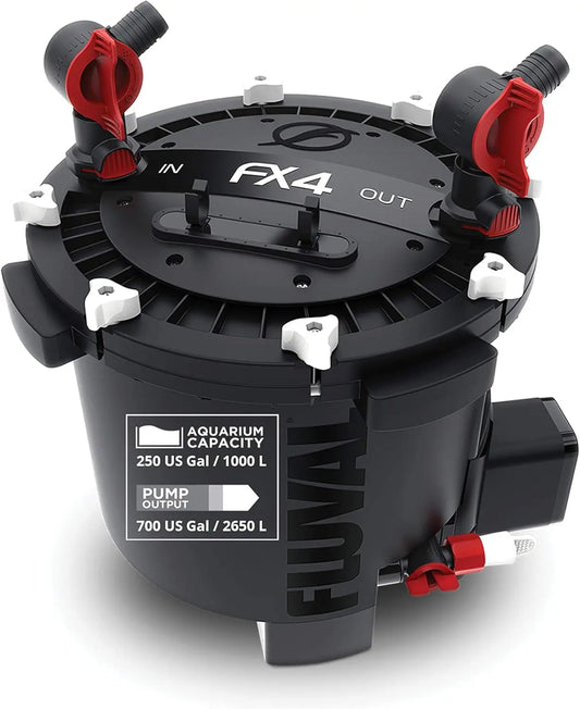 Fluval FX4 canister filter – mid-size high-performance multi-stage aquarium filter for tanks up to 250 gallons