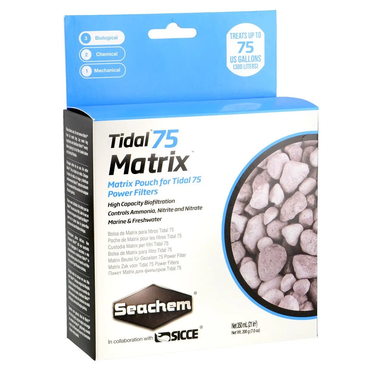 “Seachem Tidal 75 Matrix Cartridge – biological filter media for Seachem Tidal 75 filters, promoting beneficial bacteria growth and clear water in aquariums.”