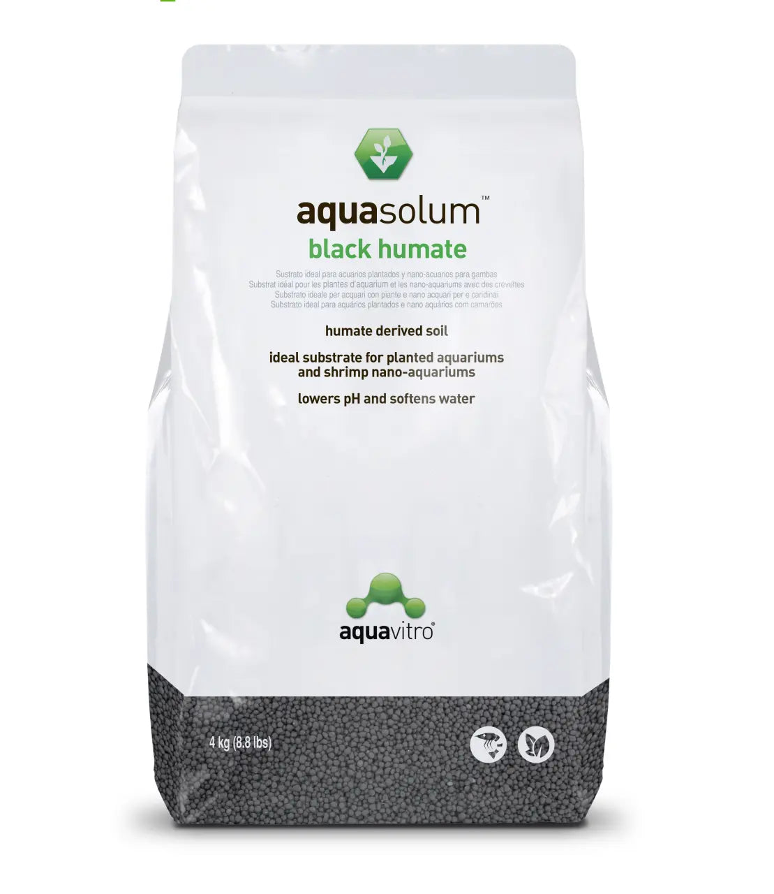 Aquasolum Black Humate 8lb planted aquarium substrate for freshwater aquascaping and shrimp tanks