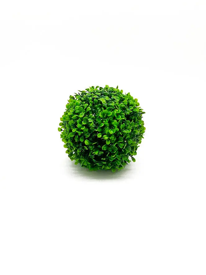7-inch Boxwood Ball aquarium décor providing cover for fish and shrimp