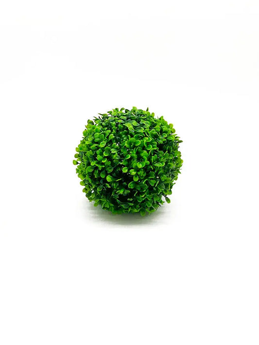 7-inch Boxwood Ball aquarium décor providing cover for fish and shrimp