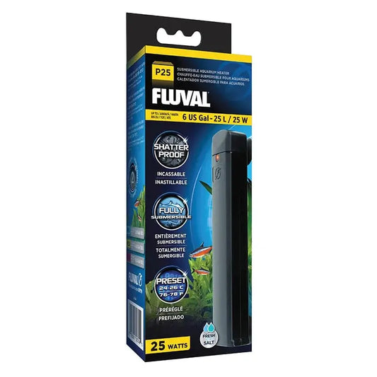Fluval P25 25W pre-set submersible aquarium heater for nano aquariums up to 6 gallons