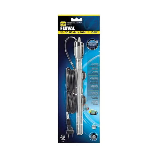 Fluval M100 100W submersible aquarium heater for freshwater planted aquariums and tropical fish tanks up to 30 gallons at Tropical Treasures Wyo.