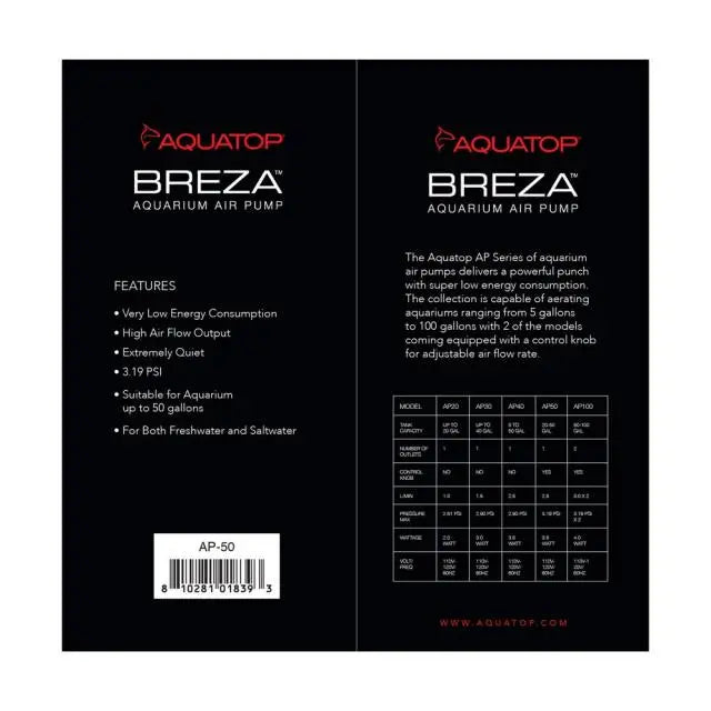 Aquatop Breza AP-50 – Quiet Air Pump for Aquariums up to 50 Gal ...