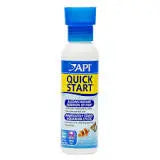 API Quick Start 4 oz beneficial bacteria supplement to jumpstart aquarium cycling in freshwater and saltwater tanks.