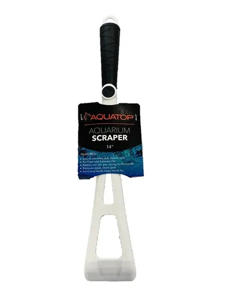 Aquatop 14 inch glass aquarium scraper for algae removal and fish tank glass cleaning