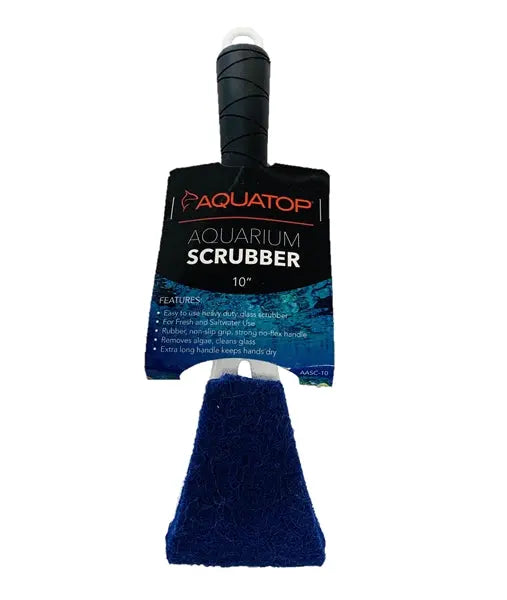 Aquatop 10 inch padded aquarium scrubber cleaning algae from glass fish tank safely