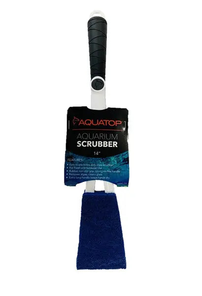 Aquatop 14 inch padded aquarium scraper cleaning algae from glass fish tank safely without scratching