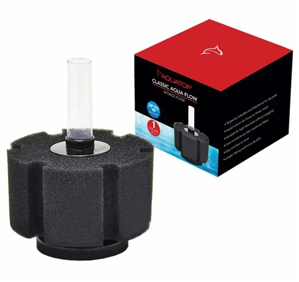 Aquatop Sponge Filter for up to 40 gallons for freshwater aquariums, shrimp tanks, betta tanks, and fry grow-out tanks.