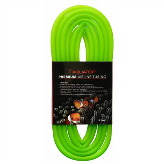 Aquatop Premium Airline Tubing 13 ft neon green aquarium air pump tubing