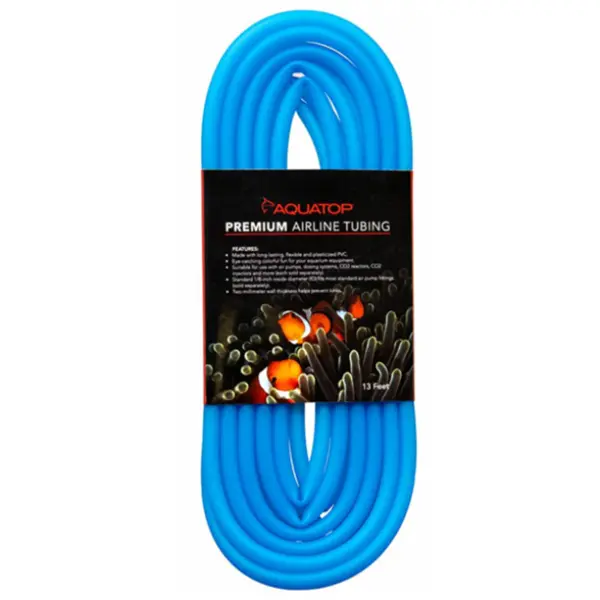 Aquatop Premium Airline Tubing 13 ft blue aquarium air pump tubing