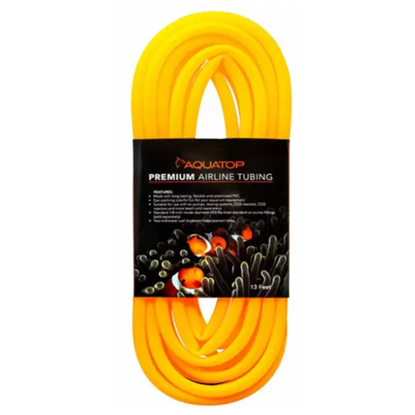 Aquatop Premium Airline Tubing 13 ft neon orange aquarium air pump tubing
