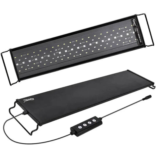 Hygger HG978 42W high-output LED aquarium light illuminated with inline controller for planted tanks