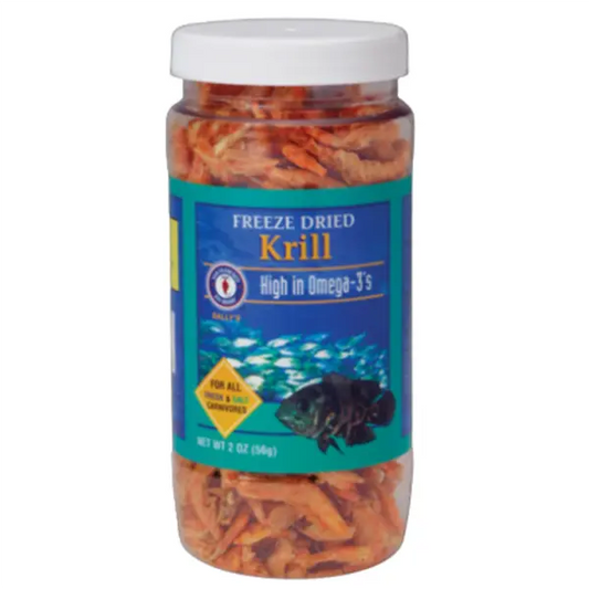 Bay Brand Freeze Dried Krill 2oz natural high protein fish food treat for freshwater and saltwater aquarium fish