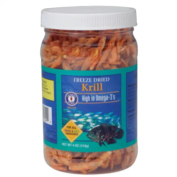 Bay Brand Freeze Dried Krill 4oz high protein natural fish food treat for cichlids and aquarium fish