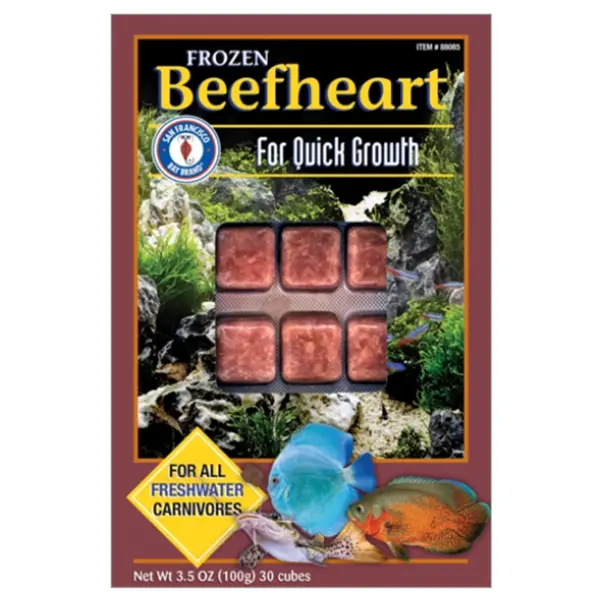 San Francisco Bay Frozen Beefheart 3.5 oz frozen fish food for discus angelfish and cichlids