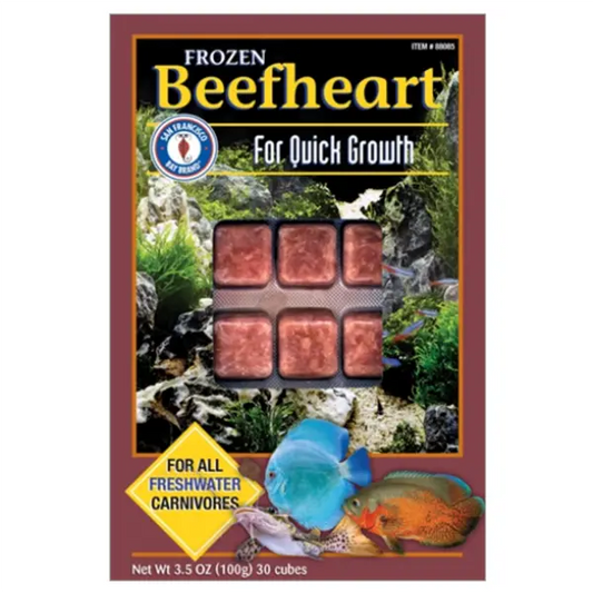San Francisco Bay Frozen Beefheart 3.5 oz frozen fish food for discus angelfish and cichlids