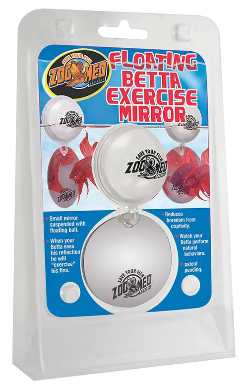 Zoo Med Betta Exercise Mirror – floating mirror enrichment tool for flaring and fin exercise in betta fish