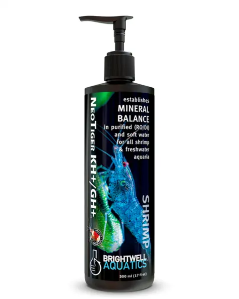 Brightwell Shrimp NeoTiger KH+/GH+ 250mL liquid GH and KH remineralizer for Neocaridina and Tiger shrimp aquariums