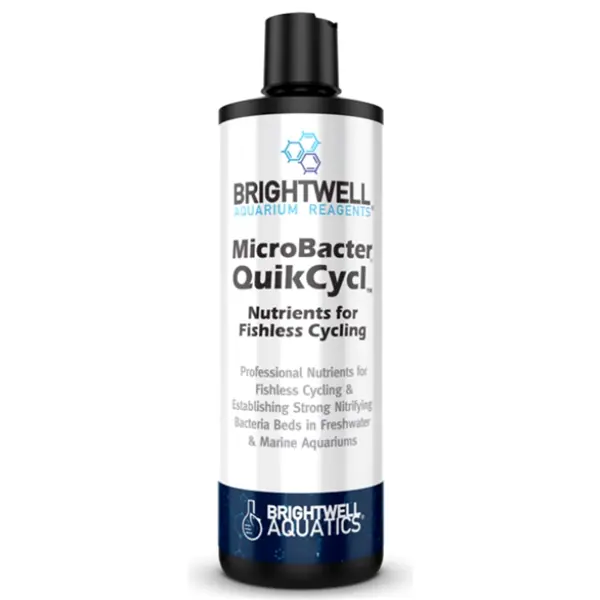 Brightwell MicroBacter QuikCycl 125mL ammonia nutrient source for fishless aquarium cycling