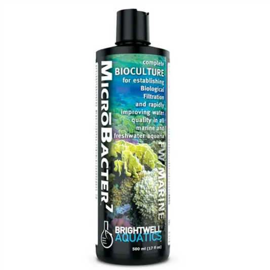 Brightwell MicroBacter7 500mL beneficial bacteria supplement for freshwater and marine aquariums
