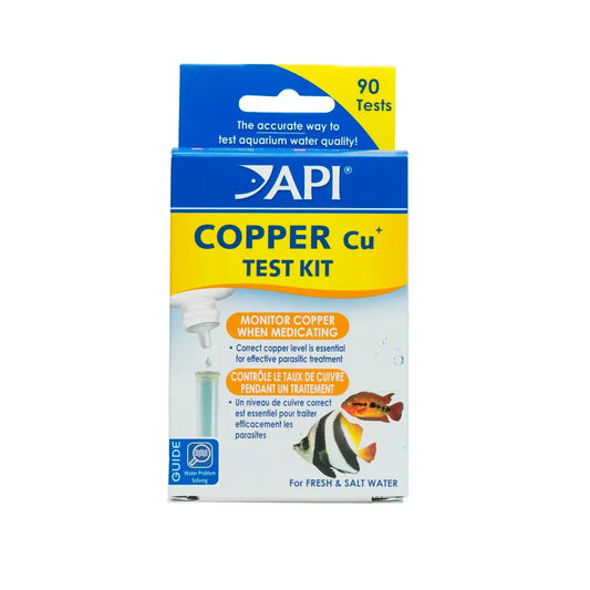 API Copper Test Kit – aquarium water testing kit for freshwater and saltwater, measures copper levels to ensure safe treatment and healthy aquariums.