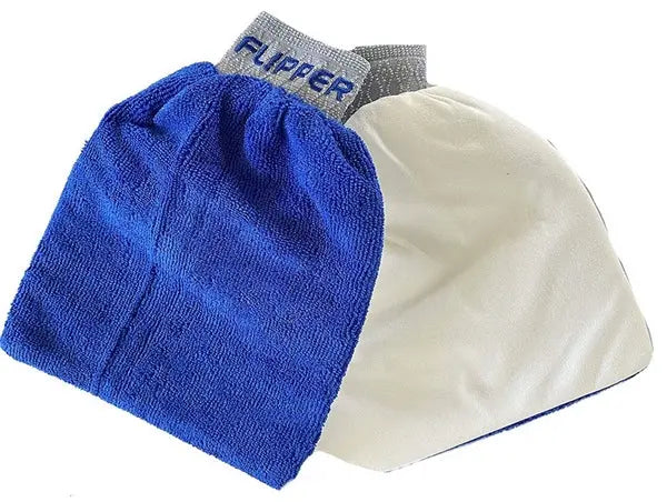 Flipper Glass Cleaning Mitt – 2 Pack non-scratch microfiber mitts for cleaning aquarium glass