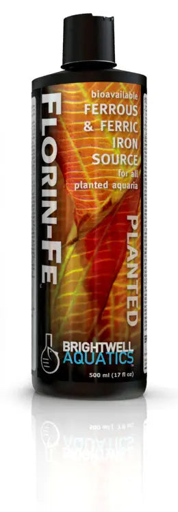 Brightwell Florin-Fe 250 mL iron supplement for freshwater planted aquariums and red aquarium plants.