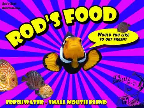 Rod’s Food Frozen Small-Mouth Blend 6 oz – premium frozen food for freshwater small-mouthed fish like discus, tetras, and mollies, rich in nutrients and color-enhancing ingredients