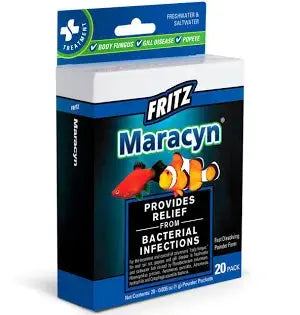 Fritz Maracyn aquarium fish antibiotic – broad spectrum treatment for gram-positive bacterial infections in freshwater and saltwater aquariums