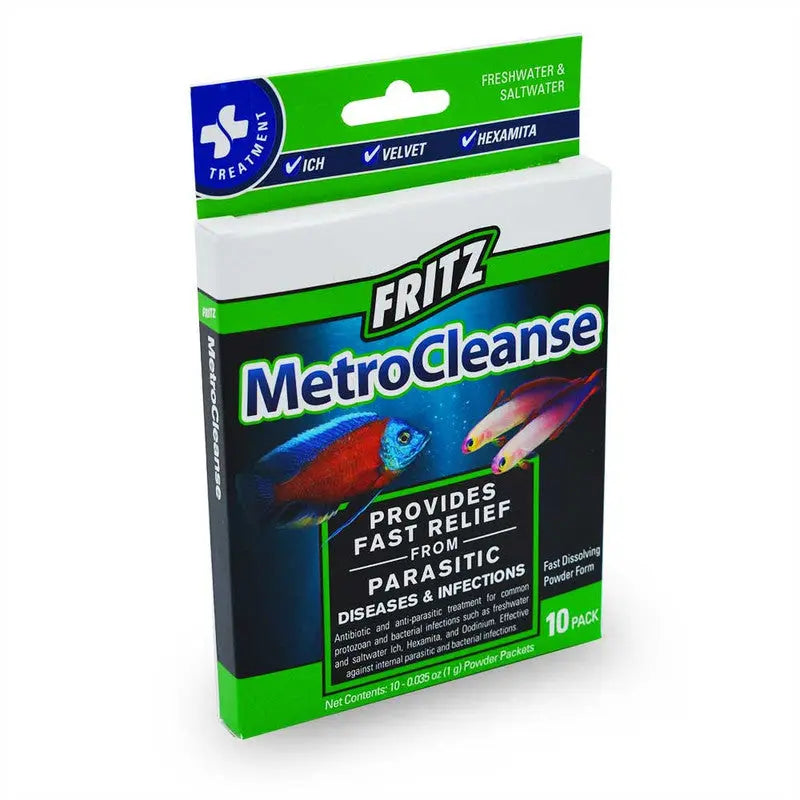 Fritz MetroCleanse 10 pack antiparasitic aquarium treatment