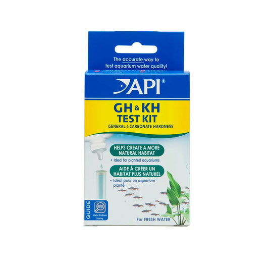 “API GH & KH Test Kit freshwater aquarium water hardness test box packaging”