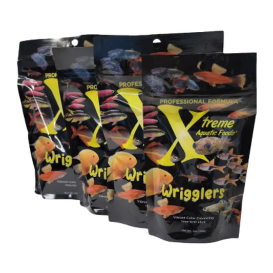 Xtreme Wrigglers® – Krill Slow-Sinking Sticks, 8 oz container of premium fish food for loaches, eels, catfish, and other bottom feeders.
