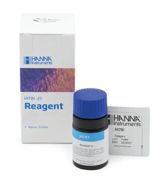 Hanna Marine Low Range Nitrate Checker Reagents HI781-25 refill pack with 25 tests for reef aquarium nitrate monitoring