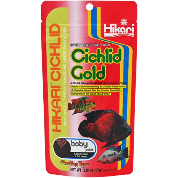 hikari cichlid gold baby pellet 2 oz fish food