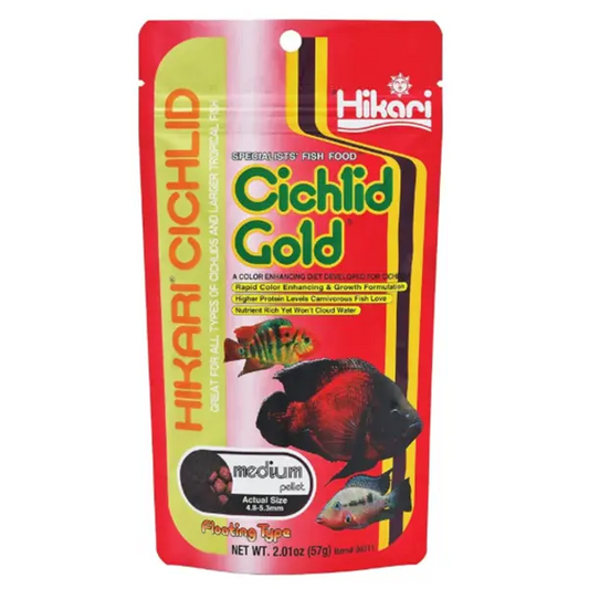 hikari cichlid gold medium pellet 2 oz fish food