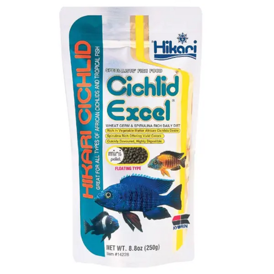 hikari cichlid excel mini pellet 8.8 oz fish food