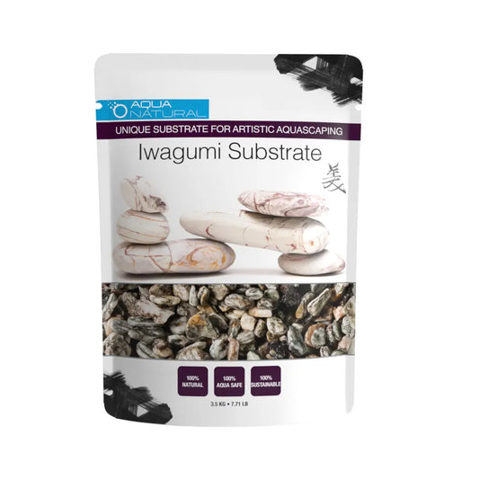 Pisces Iwagumi Gunsmoke 7.7 lb bag of natural gray aquarium substrate for freshwater aquariums and aquascaping.